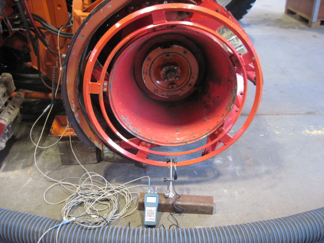 Equilibrage sur site dun tambour de fraise à neige