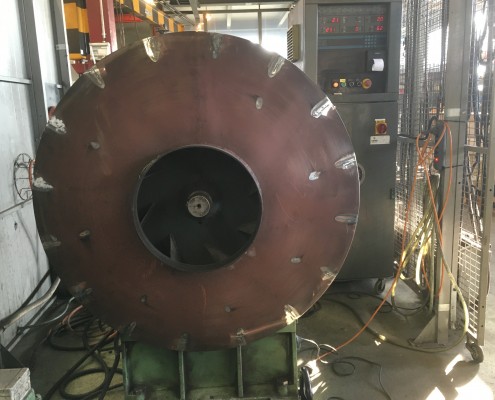 Equilibrage dynamique d'une roue de turbine de ventilation